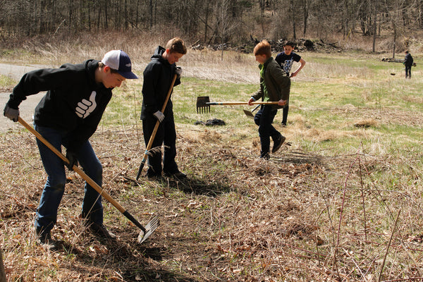 Trail work on the North Country National Scenic Trail. Grand Rapids Christian Middle School.