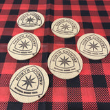 SALE - Hand-branded NCNST Emblem Cork Coasters (set of 6)